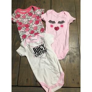 3 Juicy Couture Baby girl one piece outfits 3 months